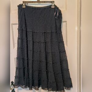 Kaktus Black Tiered Maxi Skirt